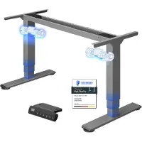 FlexiSpot EC5-Lite Elektrisch Höhenverstellbares Tischgestell, Doppelmotor, 3-stufige Beine, 100kg Tragkraft, 4 Speicherplätze, Kollisionsschutz, Grau
