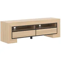 Petits-meubles TV-Möbel Lucius mit 2 Schubladen, Holzoptik und Schwarz, 160cm