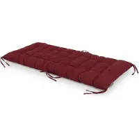 Relaxdays Bankauflage, 160x50 cm, gepolstert, gesteppt, mit Bändern, outdoor, Bankkissen für Gartenbank, Paletten, rot