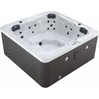 Casa Padrino Luxus Outdoor Jacuzzi Weiß / Schwarz 201 cm - Garten Whirlpool