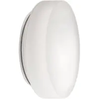 Zafferano Wand- und Deckenleuchte, satiniertes Triplex-Opalglas und Polycarbonat, ø 300x100 mm, 1X E27 mit 42 Watt, IP44, weiß