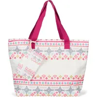 StyleBREAKER Große Strandtasche mit buntem Azteken Boho Muster | Damen Schultertasche mit Reißverschluss & Extra-Täschchen | 57,5 x 40 x 15 cm
