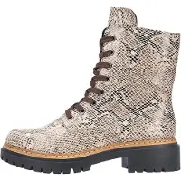 Rieker Damen Stiefelette mit Plateau Boot mit Blockabsatz 72627, Größe:40 EU, Farbe:Beige