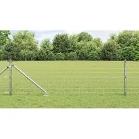 vidaXL Euro-Zaun mit Stacheln 10 x 0,8 m Verzinkter Stahl Silber Netz