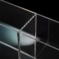 Markenlos Transparenter Acrylständer für Karten mit drei getrennten Fächern, langlebig und verformungsbeständig, als Grußkartenhalter für Büro und Geschäft