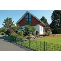 Alberts Doppelstabmattenzaun 6-5-6, Matten 2,50 m, Höhe 1,83 m, Länge 17,5 m, grün, Zaun als Komplettset, Pfosten mit Abdeckleiste 60x40 mm