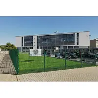 Alberts Doppelstabmattenzaun 6-5-6, Matten 2,50 m, Höhe 83 cm, Länge 12,5 m, grün, Zaun als Komplettset, Pfosten mit Abdeckleiste 60x40 mm