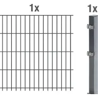 Alberts Anbauset für Doppelstabmattenzaun, anthrazit, Höhe 83 cm, Länge 2,5 m