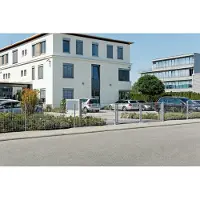 Alberts Doppelstabmattenzaun 6-5-6, Matten 2,50 m, Höhe 1,23 m, Länge 25 m, feuerverzinkt, Zaun als Komplettset, Pfosten mit Klemmlasche 60x40 mm