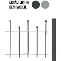 Alberts Zaunkomplett-Set Madrid, zum Einbetonieren, Höhe 98,5 cm, Länge 10 m, feuerverzinkt