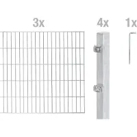 Alberts Doppelstabmattenzaun, feuerverzinkt, Höhe 140 cm, Länge 6 m