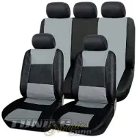 Simply NetTrade Sitzbezug Auto Bezug Sitz schwarz-grau für viele Fahrzeuge PREMIUM Kunstleder