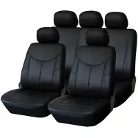 Simply NetTrade Sitzbezug Auto PKW Schonbezug schwarz SET für viele Fahrzeuge PREMIUM Kunstleder