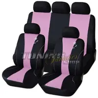 Simply NetTrade Sitzbezug Sitzbezüge Schonbezüge Bezug Sitz schwarz Pink SET für viele Fahrzeuge