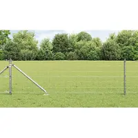 vidaXL Euro-Zaun mit Stacheln 25 x 0,6 m Verzinkter Stahl Silber Netz