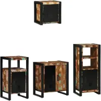 vidaXL Badezimmermöbel-Set 4 Stk. Mehrfarbig und Schwarz