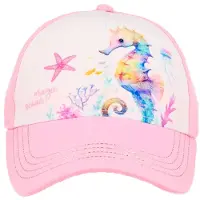 Maximo - Girl's Cap Frottee Seepferd Klettverschluss - Cap Gr 49-51 cm rosa