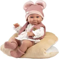 Llorens Nica Vinyl Babypuppe mit Kissen 40cm