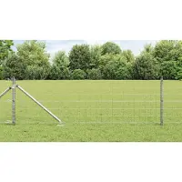 vidaXL Euro-Zaun mit Stacheln 10 x 0,6 m Verzinkter Stahl Silber Netz