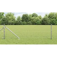 vidaXL Euro-Zaun mit Stacheln 10 x 0,8 m Verzinkter Stahl Silber Netz