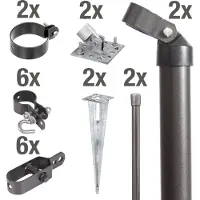 Alberts 634391 Zaunanschluss-Set Wellengittertor an Maschendrahtzaun | Torpfosten-Ø: 60 mm | Zaunhöhe: 800 mm