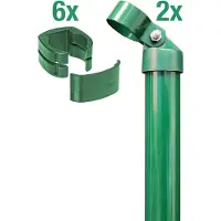 Alberts Zauneck-Set für Schweißgitter Fix-Clip Pro | grün | zum Einbetonieren | Zaunhöhe 1020 mm