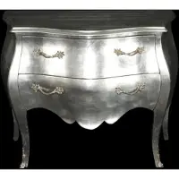 Casa Padrino Barock Kommode Silber - Handgefertigte Barock Möbel