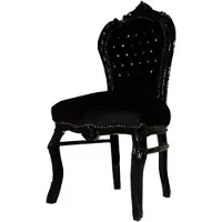 Casa Padrino Barock Esszimmer Stuhl Schwarz / Schwarz Bling Bling