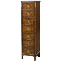 Casa Padrino Luxus Jugendstil Kommode mit 7 Schubladen Braun 35 x 30 x H. 127 cm - Luxus Qualität