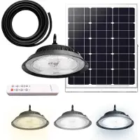 Luxula LED Solar-Hängeleuchte 1200 lm einstellbar in warm-, tral- und kaltweiß (CCT) schwarz IP44 dimmbar