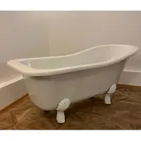 Casa Padrino Jugendstil Badewanne Weiß / Weiß 170 cm - Freistehende Retro Stil Badewanne