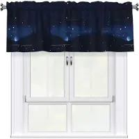 Markenlos Dunkelblauer Nachtsicht-Volant, 137,2 x 45,7 cm, leicht anzubringen, für Fensterdekorationen in Küchen, Schlafzimmern und anderen Räumen