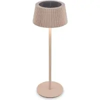 Briloner LED Tischlampe Kabellos Ø12x34 cm 2W 150lm 3000K-6500K Warmweiß bis Tageslichtweiß Solar Beige - Tischleuchte Balkon Terrasse Wohnzimmer