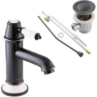 PaulGurkes Retro Wasserhahn schwarz Waschtischarmatur mit Excenter Nostalgie