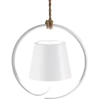 Marka Niezdefiniowana LED Akku Pendelleuchte Poldina in Weiß 2x 1,1W 256lm IP54 inkl. Ladestation