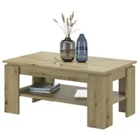 Inn.Furn Couchtisch "Selen" in Artisan Eiche Beistelltisch mit Ablage 100 x 60 cm