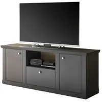 Furn.Design TV-Lowboard "Filmore" in Schwarz matt und Eiche Landhaus 158 x 62 cm, Soft-Close und Komforthöhe