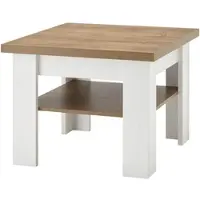 Furn.Design Couchtisch "Seyne" in weiß Pinie und Eiche hell Landhaus Beistelltisch 70 x 70 cm