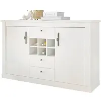 Furn.Design Sideboard "Fiastra" weiß Pinie Landhaus Kommode 166 cm mit Soft-Close