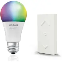 Osram 10W E27 Frosted Smart 2PACK LED-Lampe, Birnenform, Sockel E27, 10 Watt, wechselnde Farben, dimmbar