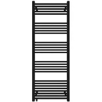 Mert Radiator Badheizkörper Schwarz matt 600 x 1600 mm – Handtuchheizkörper Austausch-Heizkörper mit Seitenanschluss 50 mm, 795 Watt, ohne Heizstab