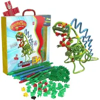 Spaghetteez Weiche Konstruktionsstäbchen Tyrannosaurus – 64 Teile (biegsam, flexibel, 6-25 cm) – Motorikspielzeug ab 5 Jahren, CE & EN-71