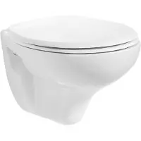 Creavit Wand Hänge WC mit Taharet Düse (Bidet) mit Spülrand Weiß