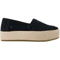 Toms Valencia black floral crochet 36