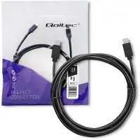 Qoltec 52347, 2,5 m, USB C, USB C, USB 2.0, 0,48 Gbit/s, Schwarz