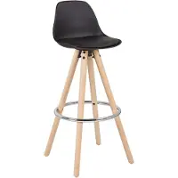 OEM Schwarze Barhocker mit Rückenlehne, 75cm, Kunstleder, braun