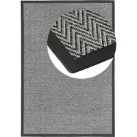 Dekowe Teppich "BasicS2 Fischgrat", schiefer, B:67cm H:10mm L:133cm, Kunstfaser, Teppiche, Teppich, Fischgrät Design, mit Bordüre, In- und Outdoor geeignet