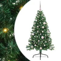vidaXL Künstlicher vorbeleuchteter Weihnachtsbaum Grün 150 cm PVC