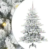 vidaXL Künstlicher klappbarer Weihnachtsbaum Weiß 150 cm PVC und Stahl