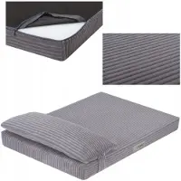 Welsti Hundebett, Hundematratze, grau Cord M 70x50